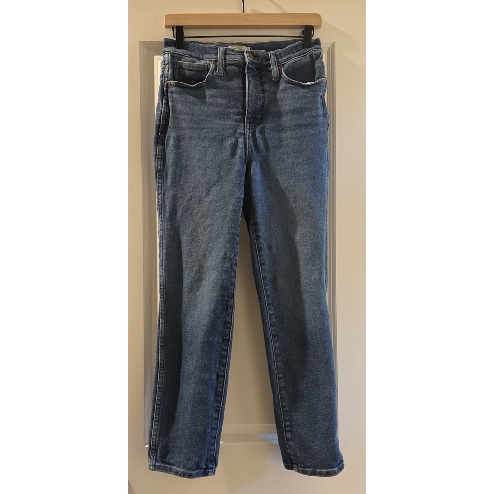 Madewell Stovepipe Jeans Womens 28 High Rise Straight Leg Crop Blue Denim